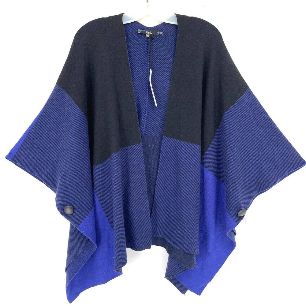 Slonl Open Royal Blue and Black Cardigan Sweater Size Small/Medium NWT